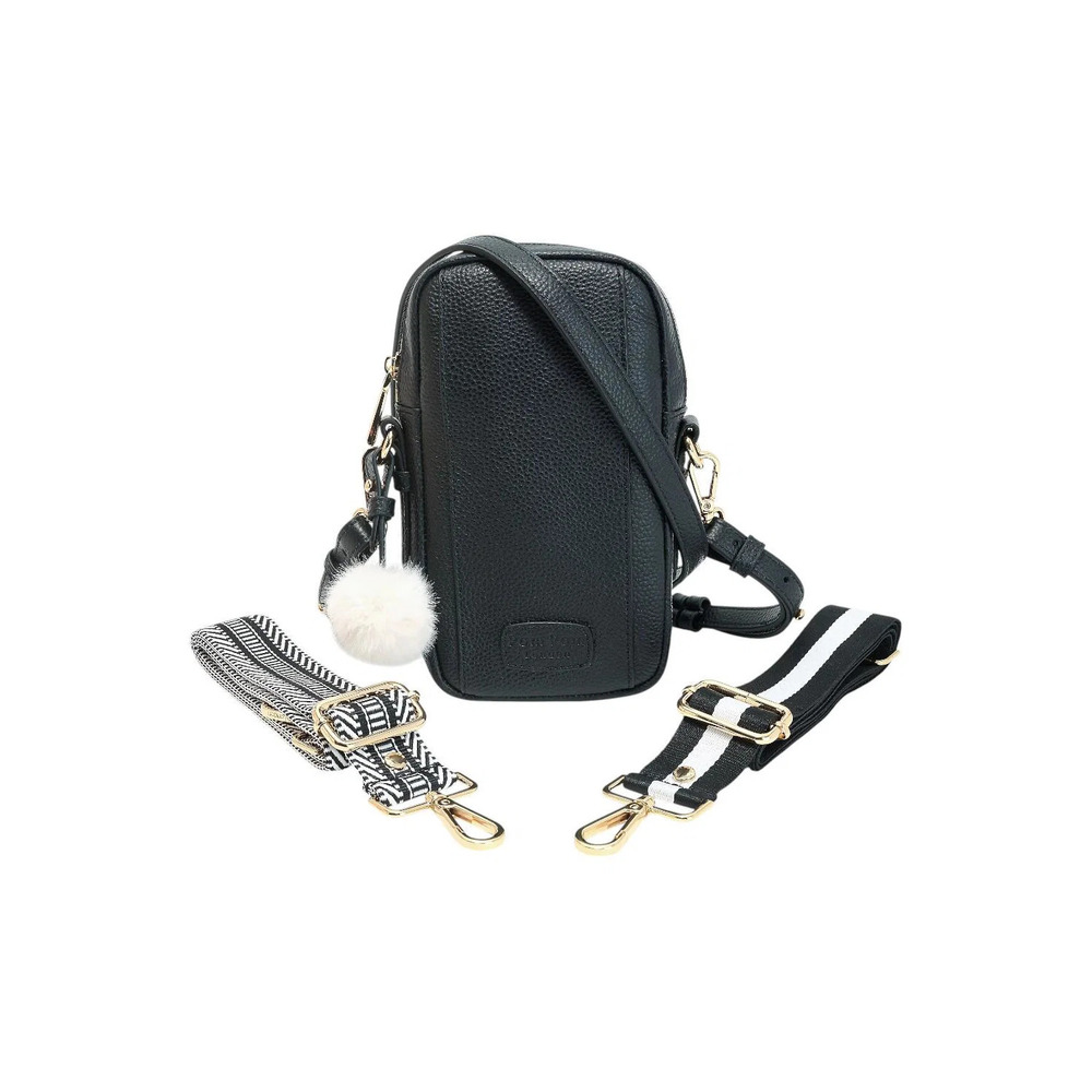 Pom Pom London Eaton Square Phone Bag Black